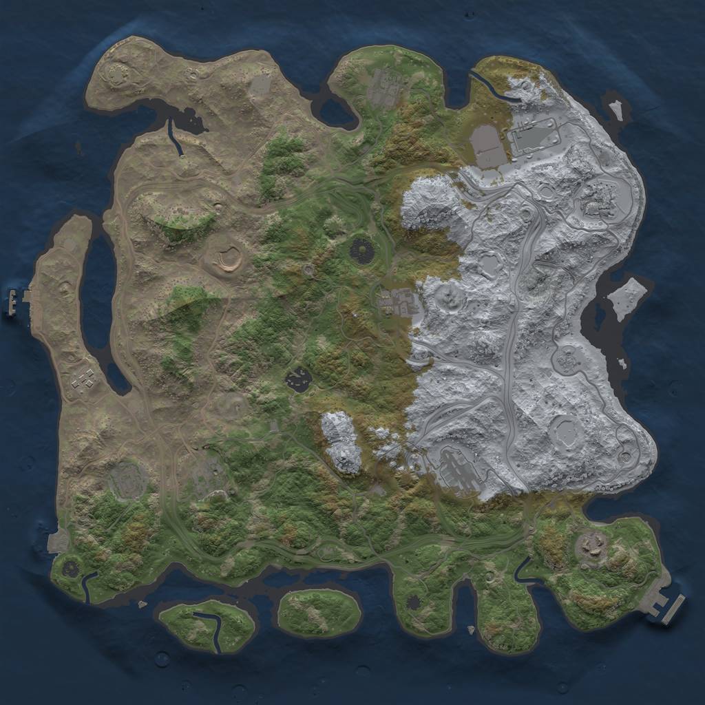 Rust Map: Procedural Map, Size: 4250, Seed: 2061184065, 19 Monuments