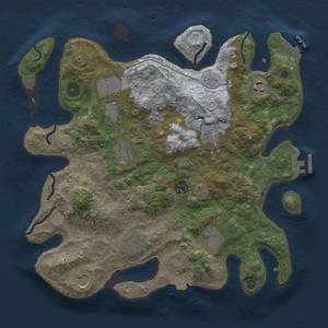 Thumbnail Rust Map: Procedural Map, Size: 3500, Seed: 61878753, 17 Monuments