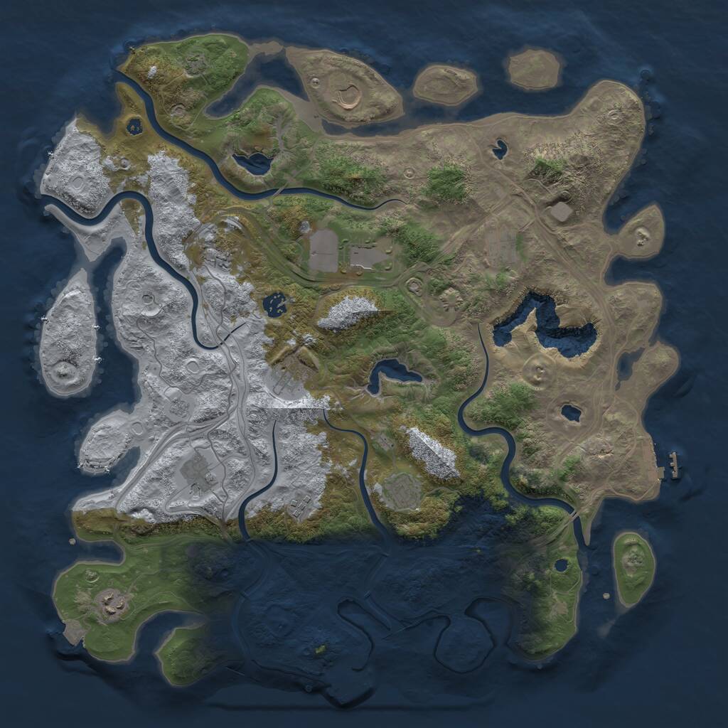 Rust Map: Procedural Map, Size: 4500, Seed: 1571954166, 16 Monuments