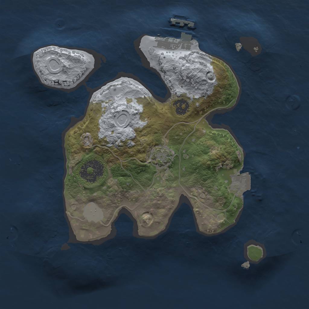 Rust Map: Procedural Map, Size: 2000, Seed: 1682964875, 5 Monuments