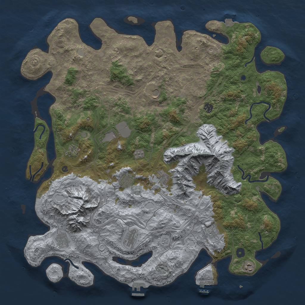 Rust Map: Procedural Map, Size: 5000, Seed: 10773027, 19 Monuments
