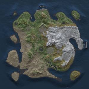 Thumbnail Rust Map: Procedural Map, Size: 3000, Seed: 65822169, 12 Monuments