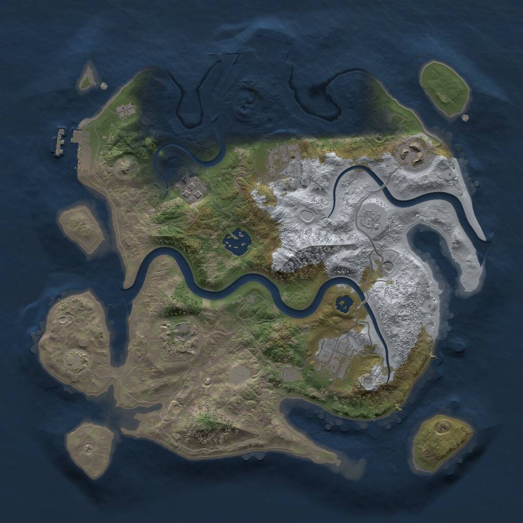Rust Map: Procedural Map, Size: 3000, Seed: 65822169, 12 Monuments