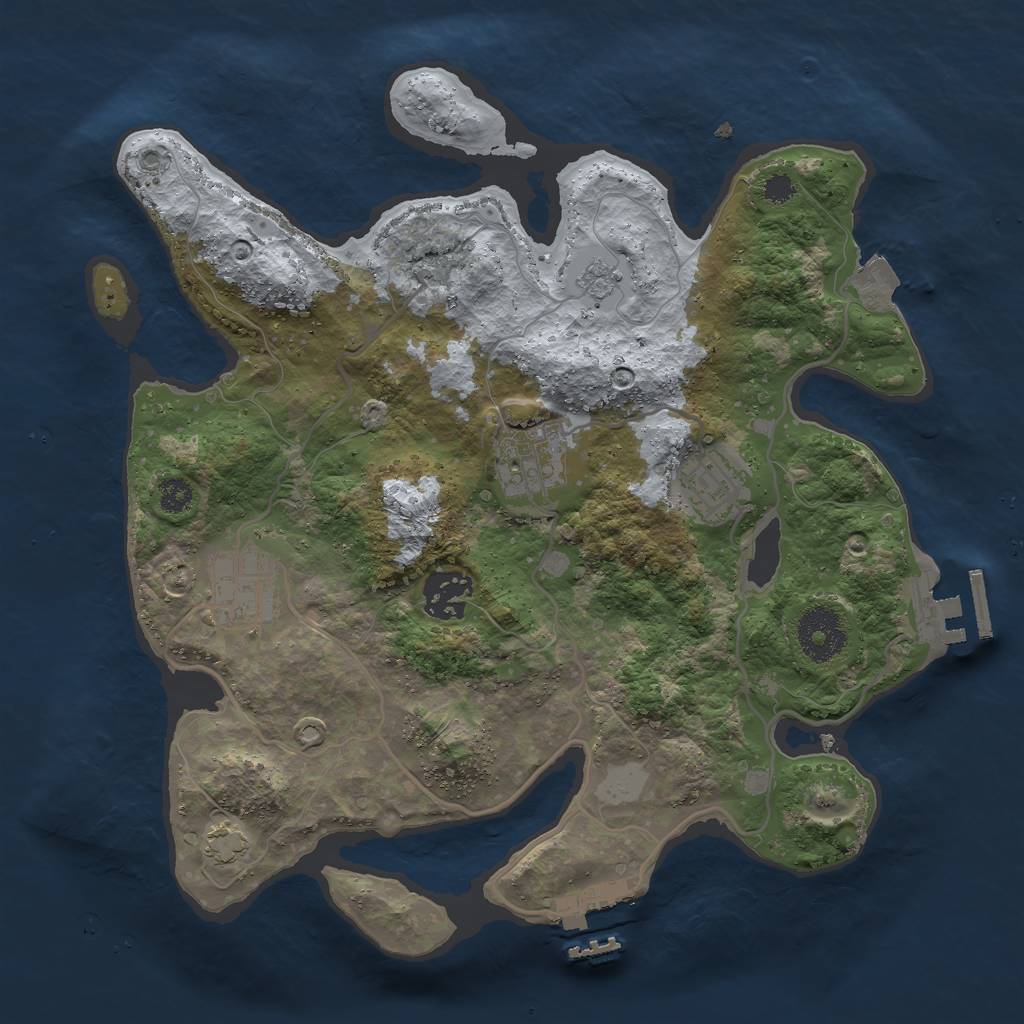 Rust Map: Procedural Map, Size: 3000, Seed: 15025052, 11 Monuments