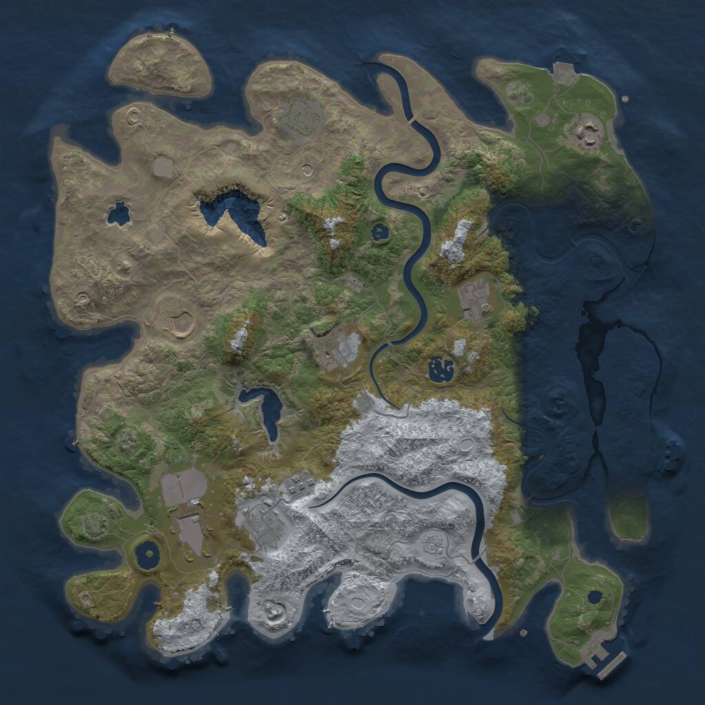 Rust Map: Procedural Map, Size: 4000, Seed: 1764936424, 15 Monuments