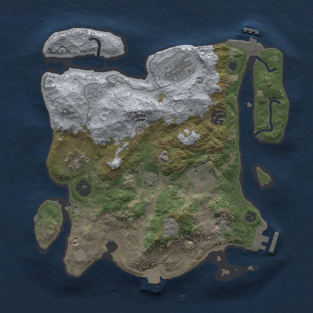 Rust Map: Procedural Map, Size: 3000, Seed: 815726199, 13 Monuments