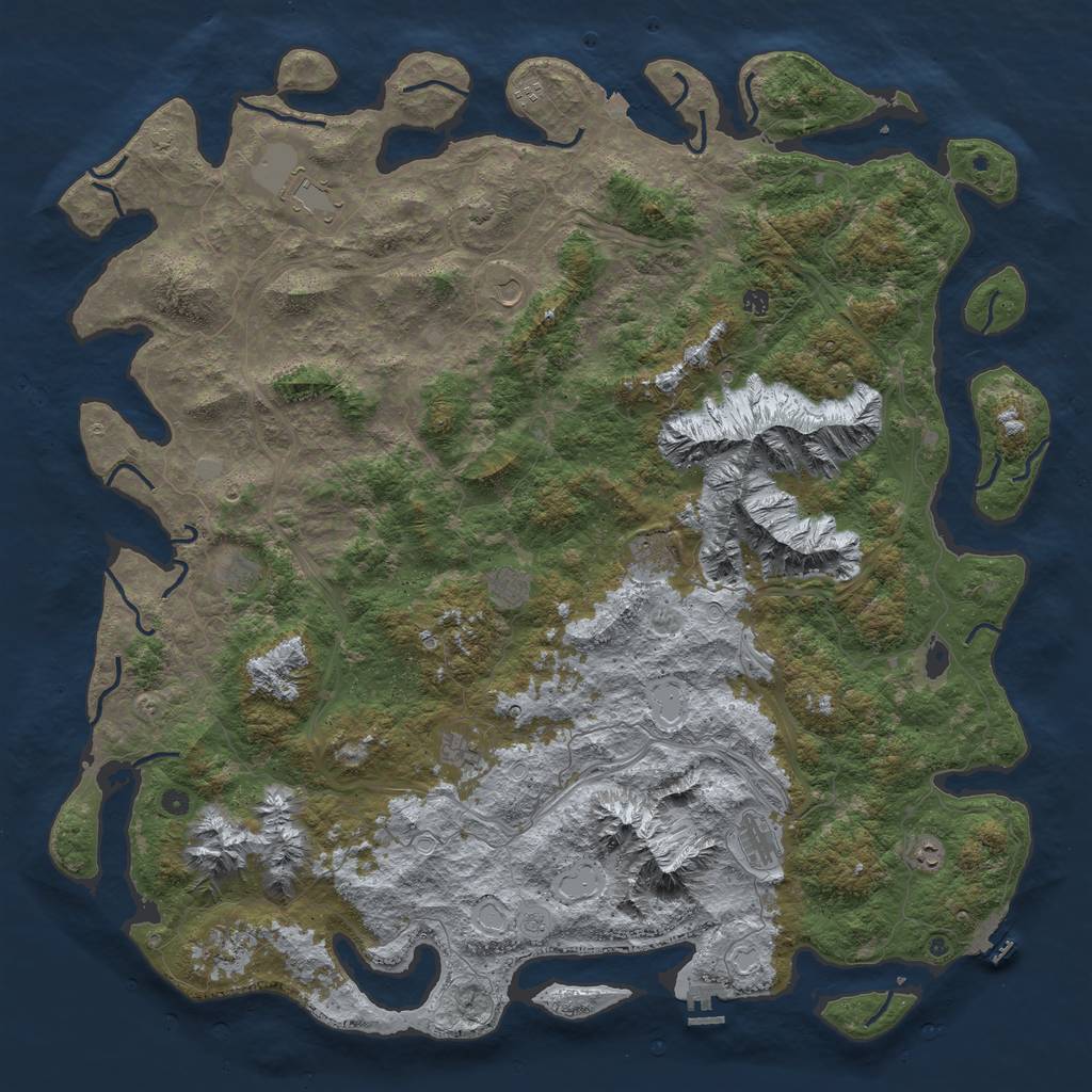 Rust Map: Procedural Map, Size: 6000, Seed: 456430, 19 Monuments