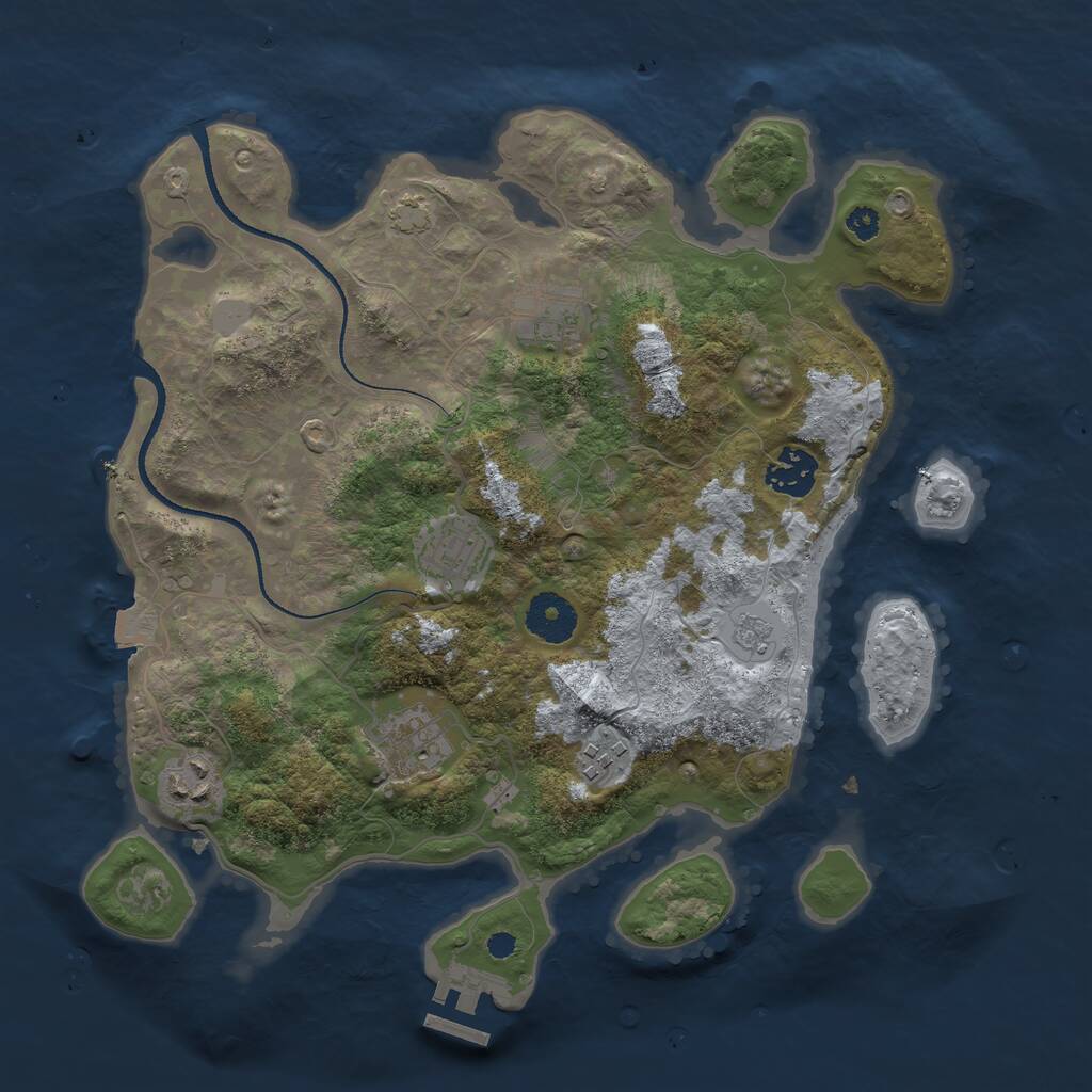 Rust Map: Procedural Map, Size: 3300, Seed: 1118308249, 10 Monuments