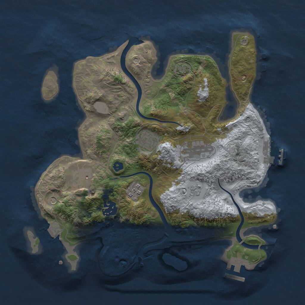 Rust Map: Procedural Map, Size: 3000, Seed: 235345423, 11 Monuments