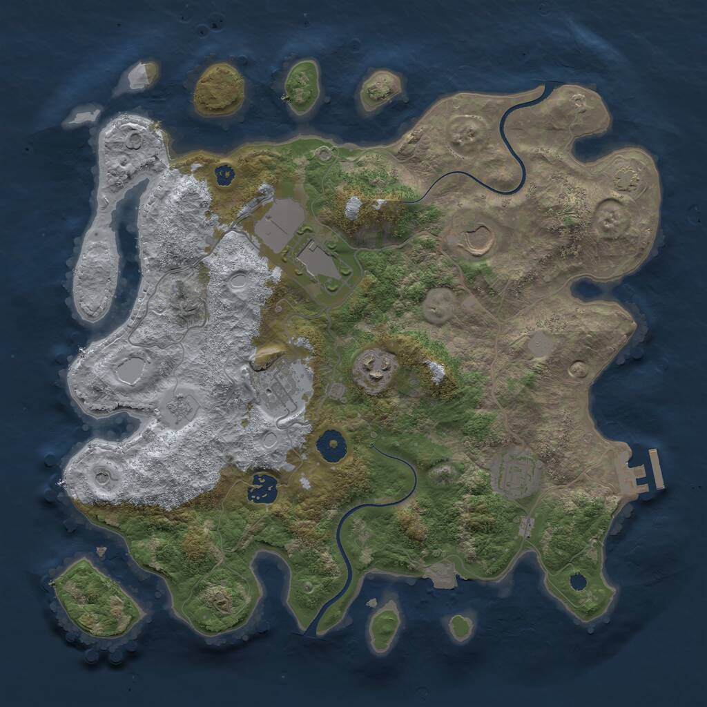 Rust Map: Procedural Map, Size: 3500, Seed: 1972641, 11 Monuments