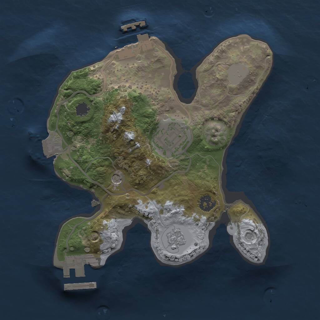 Rust Map: Procedural Map, Size: 2000, Seed: 27163129, 6 Monuments