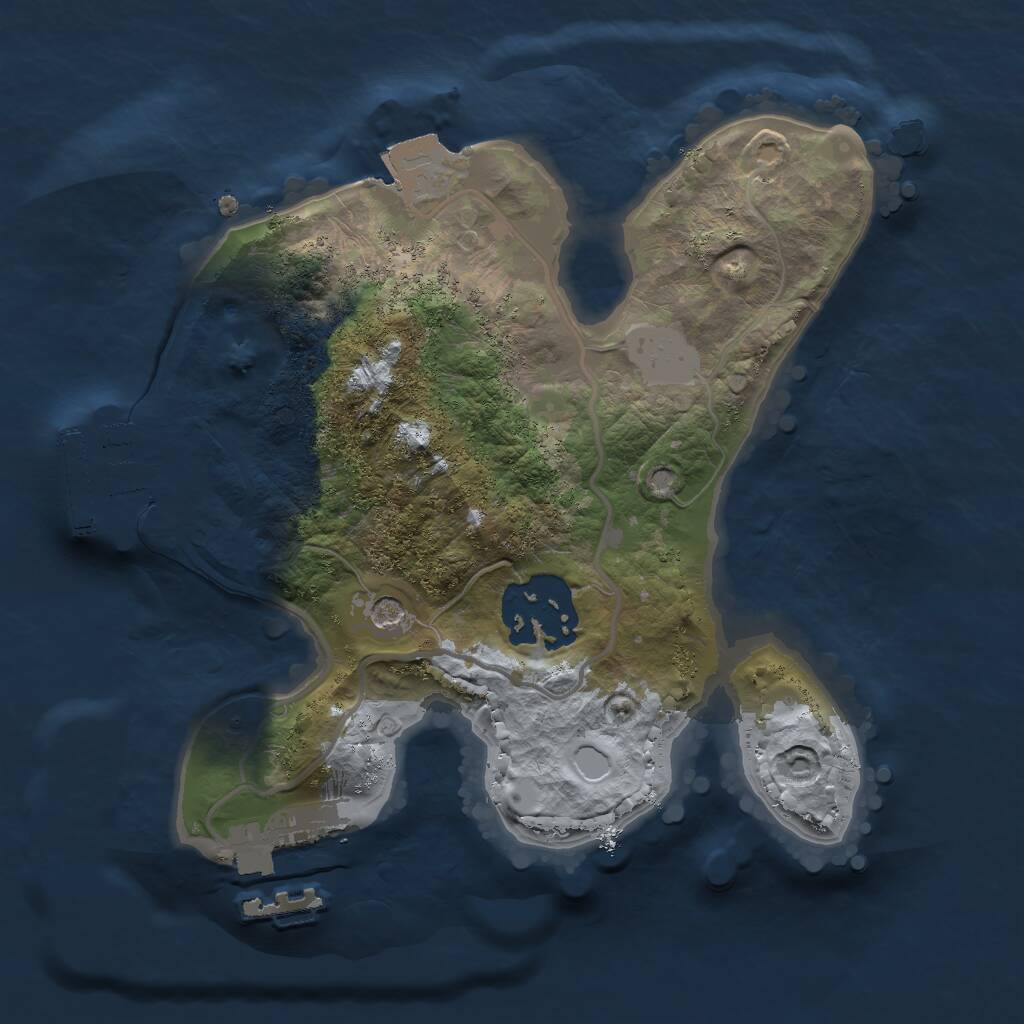 Rust Map: Procedural Map, Size: 2000, Seed: 27163129, 5 Monuments