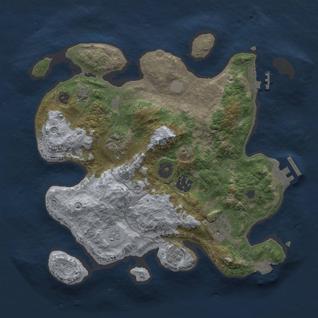 Rust Map: Procedural Map, Size: 3000, Seed: 780314028, 12 Monuments