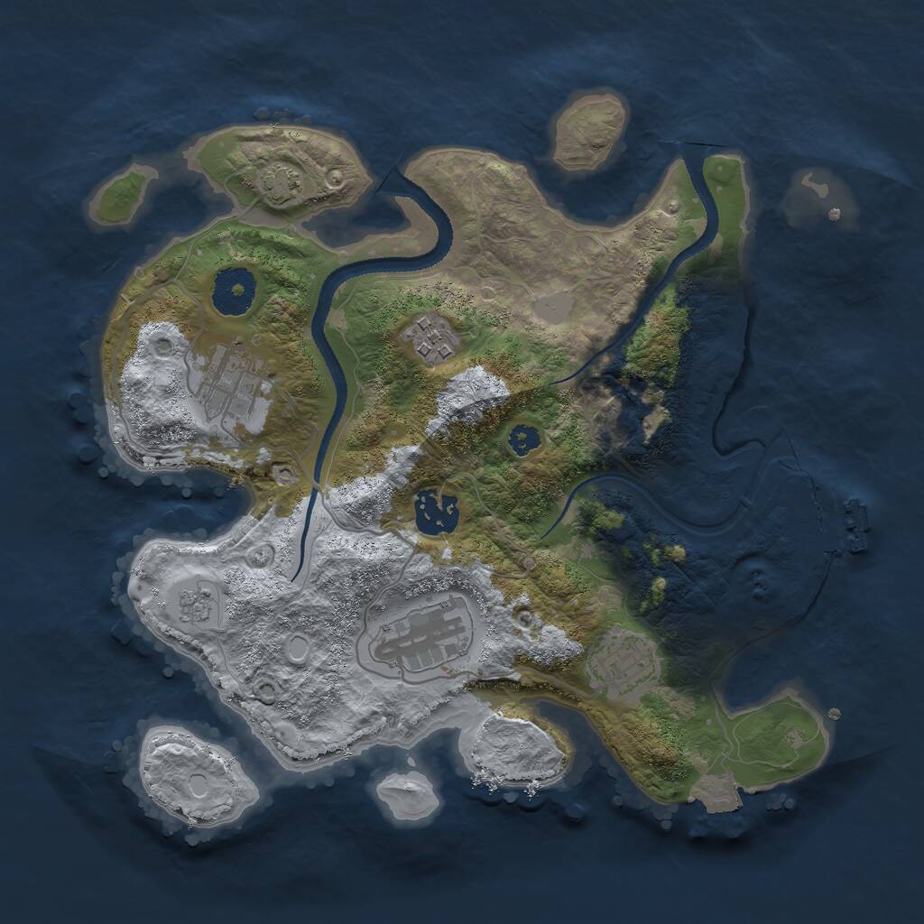 Rust Map: Procedural Map, Size: 3000, Seed: 780314028, 9 Monuments