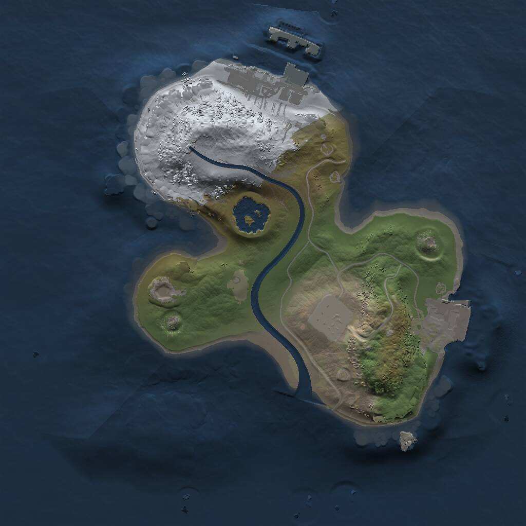 Rust Map: Procedural Map, Size: 1500, Seed: 128413627, 2 Monuments