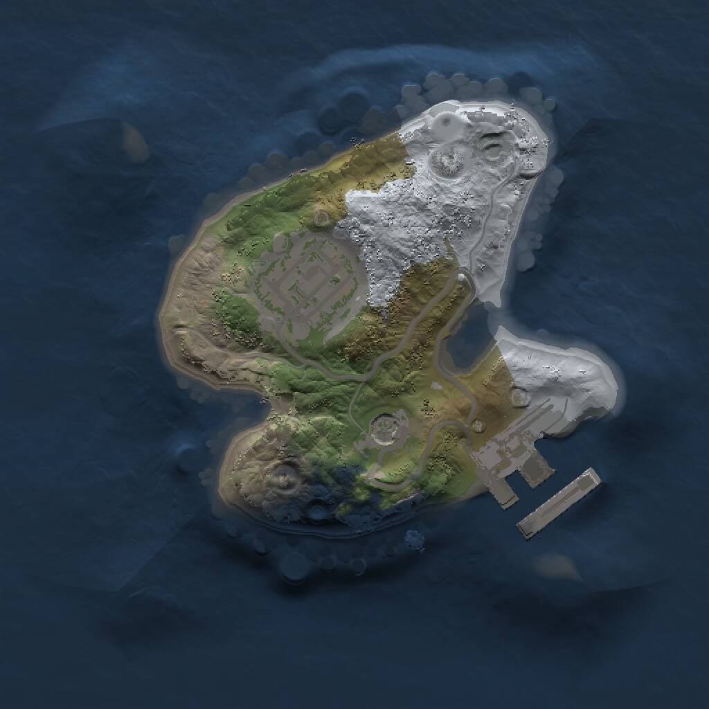 Rust Map: Procedural Map, Size: 1500, Seed: 34214, 4 Monuments