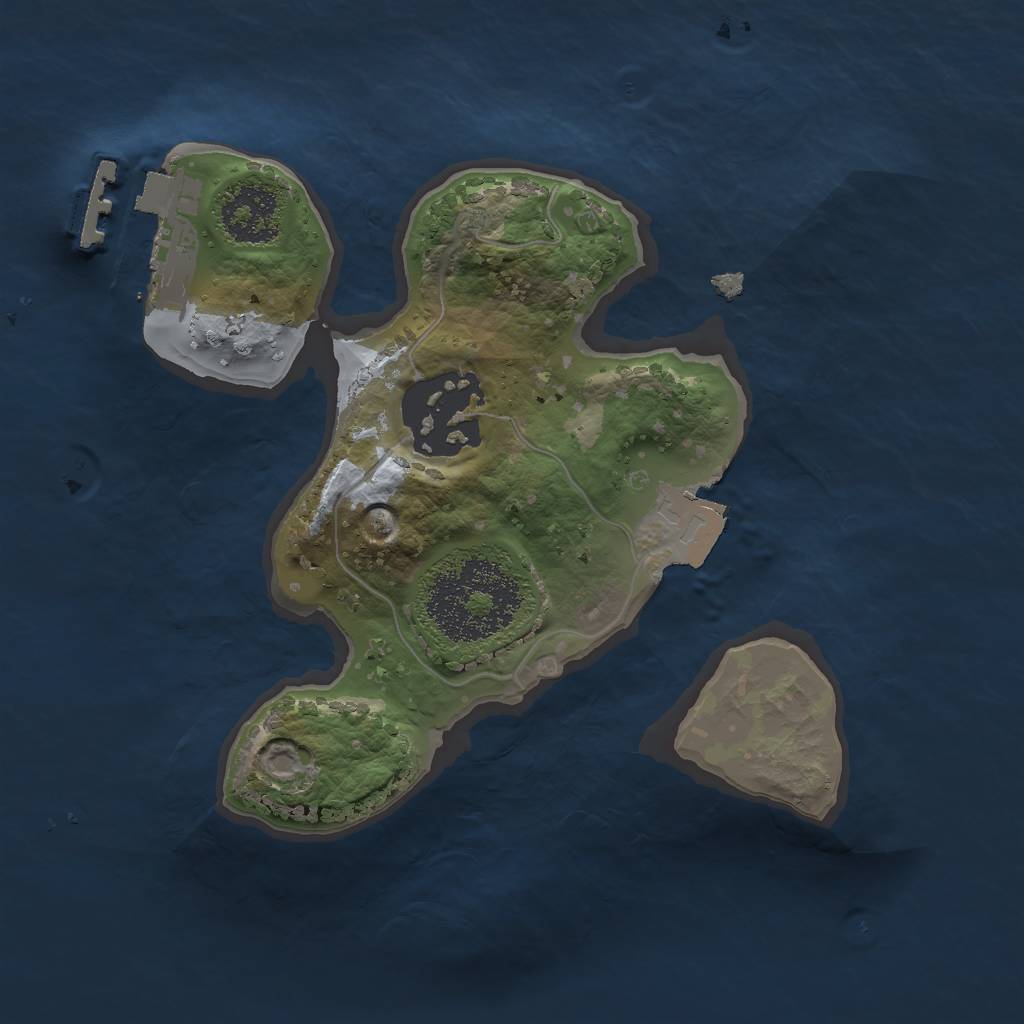 Rust Map: Procedural Map, Size: 1750, Seed: 69599, 5 Monuments