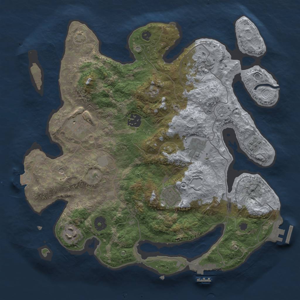 Rust Map: Procedural Map, Size: 3300, Seed: 717621820, 15 Monuments