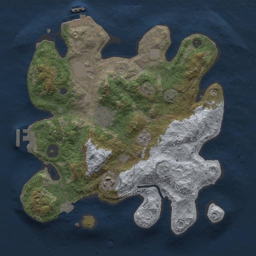 Rust Map: Procedural Map, Size: 3000, Seed: 1484481779, 12 Monuments