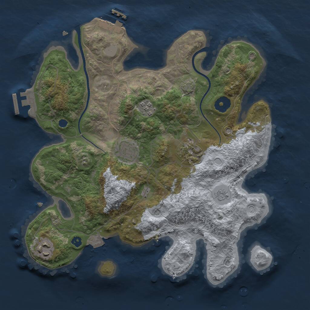 Rust Map: Procedural Map, Size: 3000, Seed: 1484481779, 10 Monuments