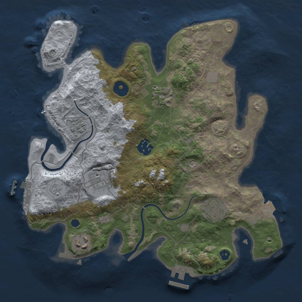 Rust Map: Procedural Map, Size: 3000, Seed: 269054528, 12 Monuments