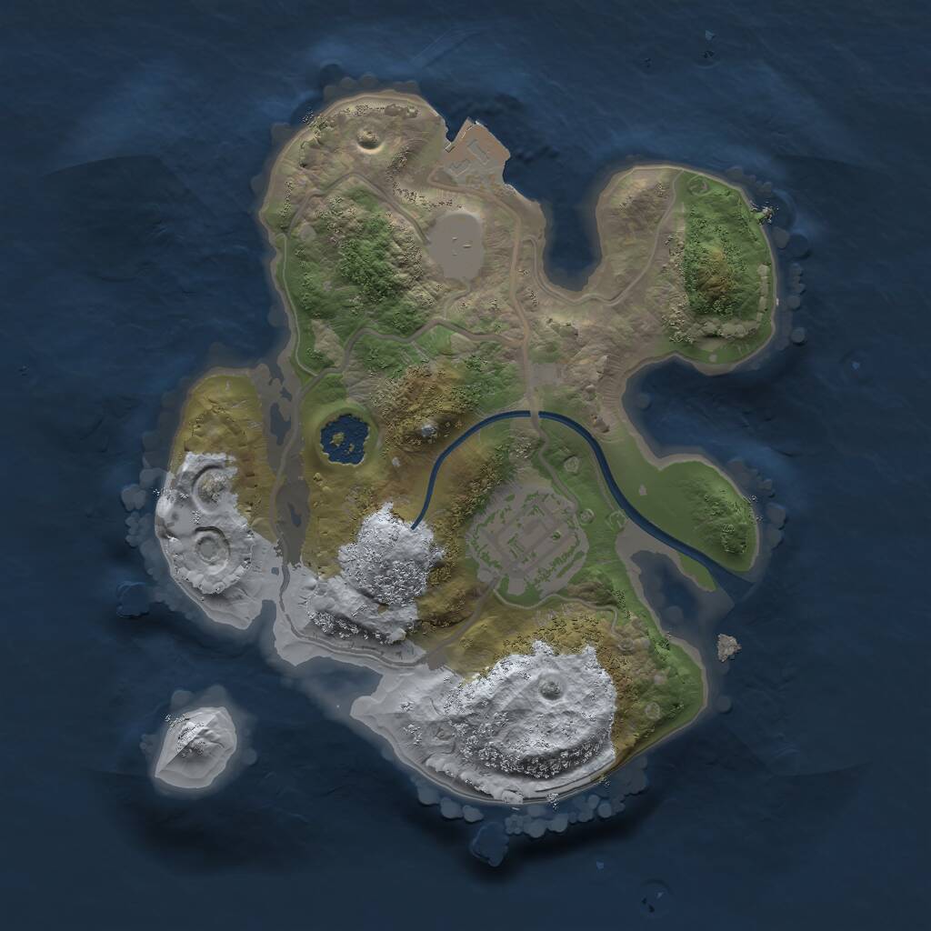 Rust Map: Procedural Map, Size: 1900, Seed: 566565, 2 Monuments