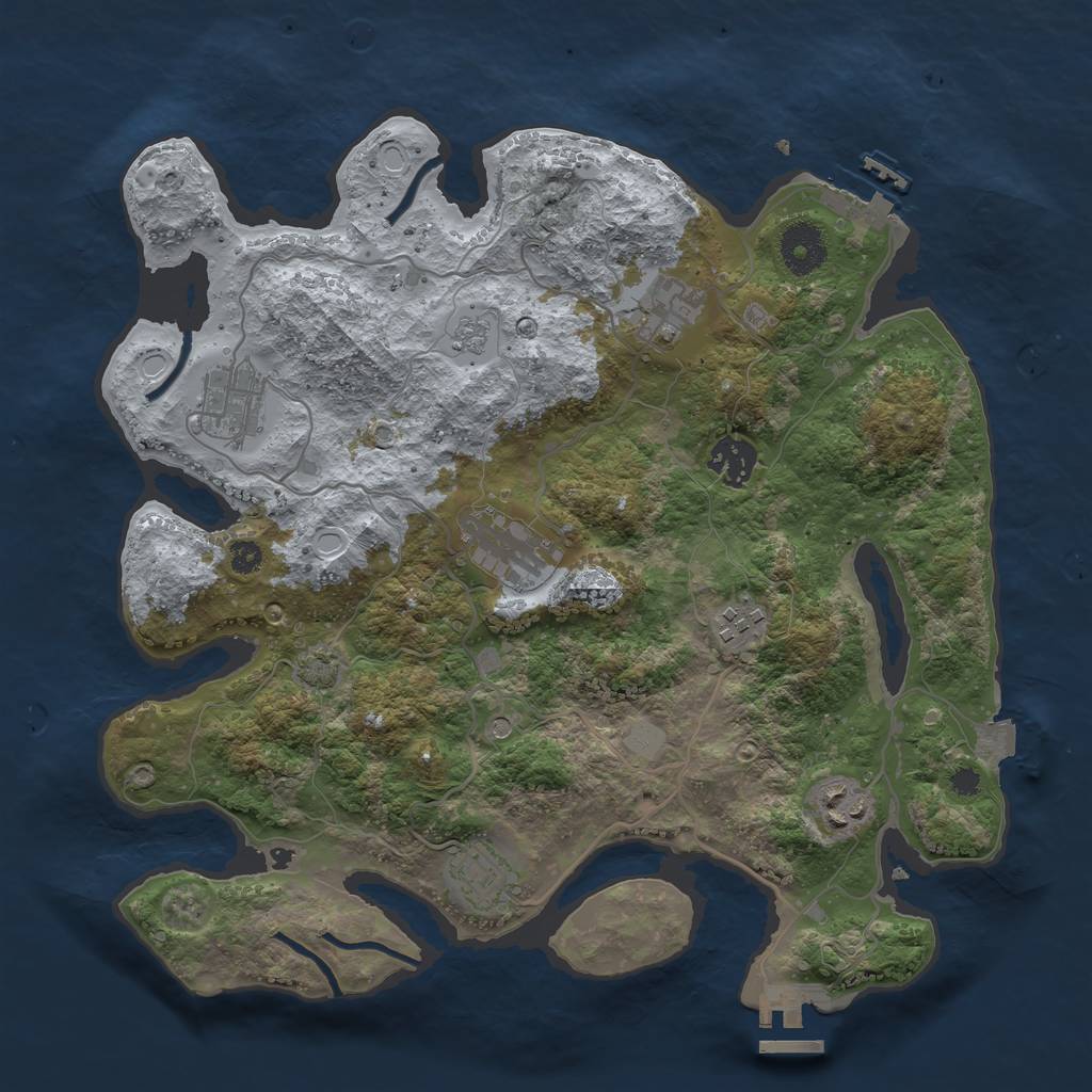 Rust Map: Procedural Map, Size: 3400, Seed: 1493723659, 15 Monuments
