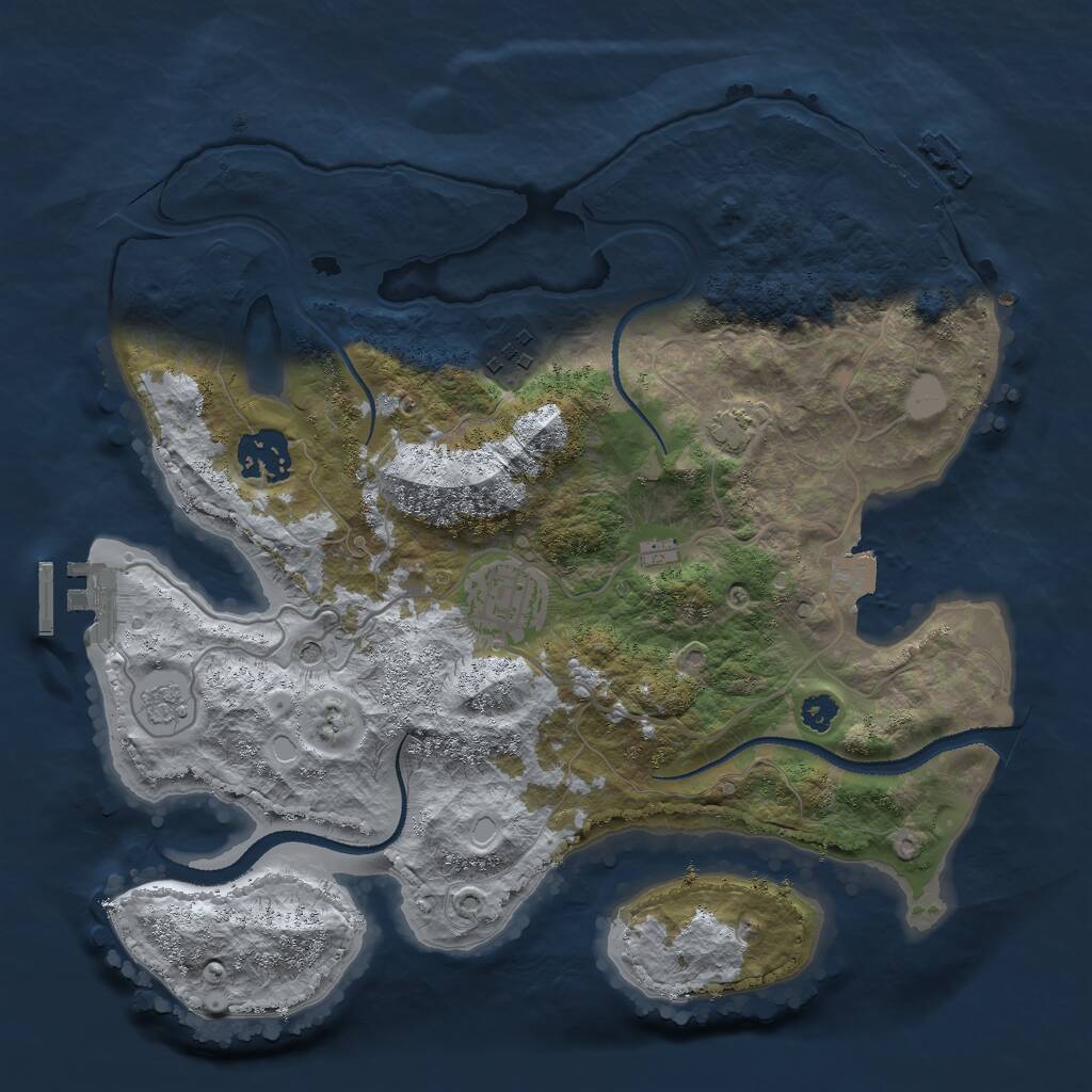 Rust Map: Procedural Map, Size: 3000, Seed: 89752185, 9 Monuments