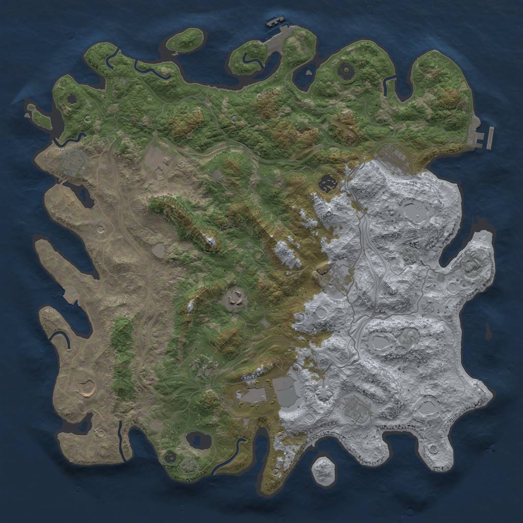 Rust Map: Procedural Map, Size: 4555, Seed: 555577, 19 Monuments