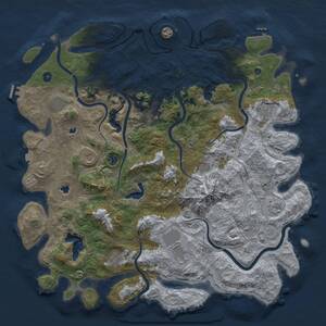 Thumbnail Rust Map: Procedural Map, Size: 5000, Seed: 1995415399, 17 Monuments