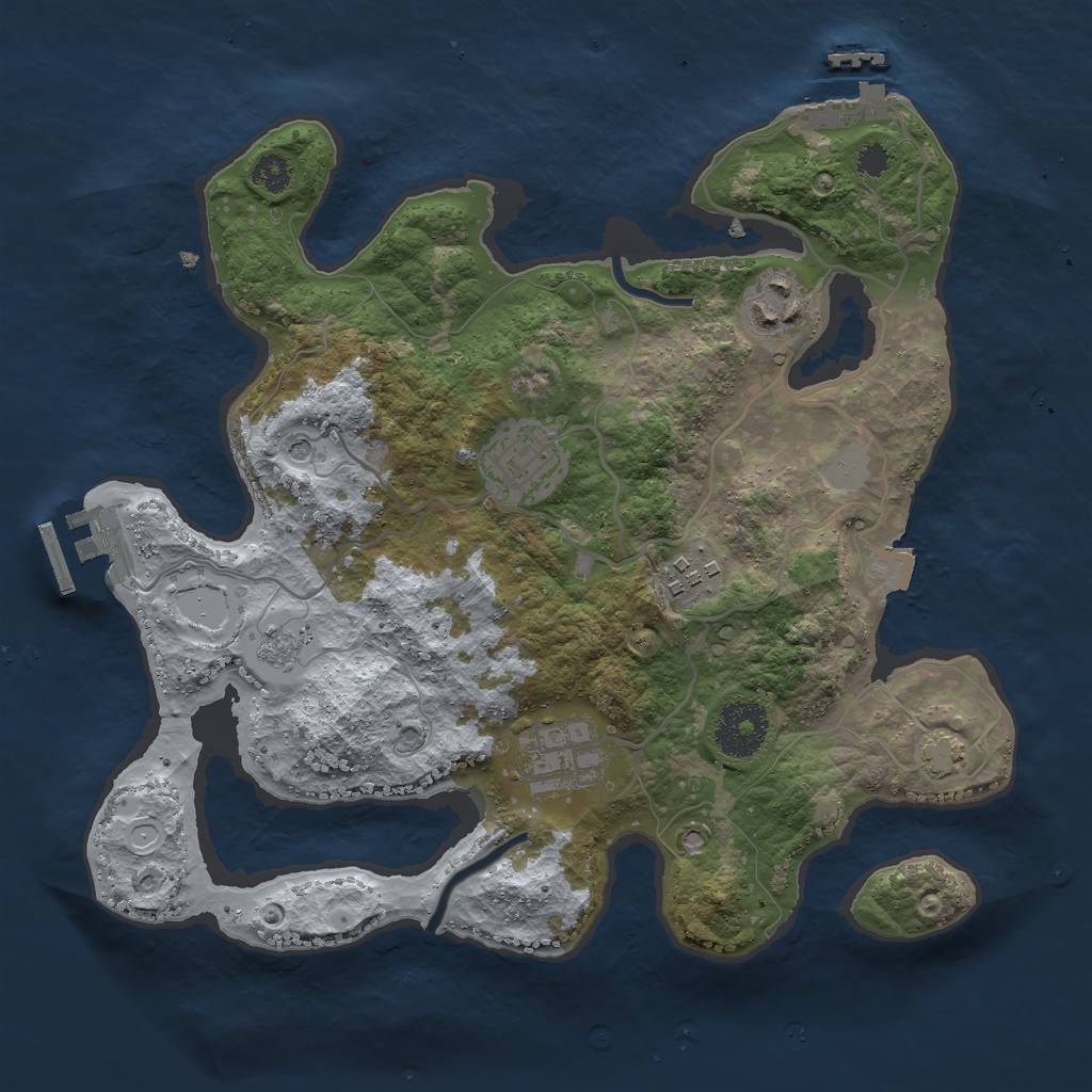 Rust Map: Procedural Map, Size: 2976, Seed: 791071945, 12 Monuments