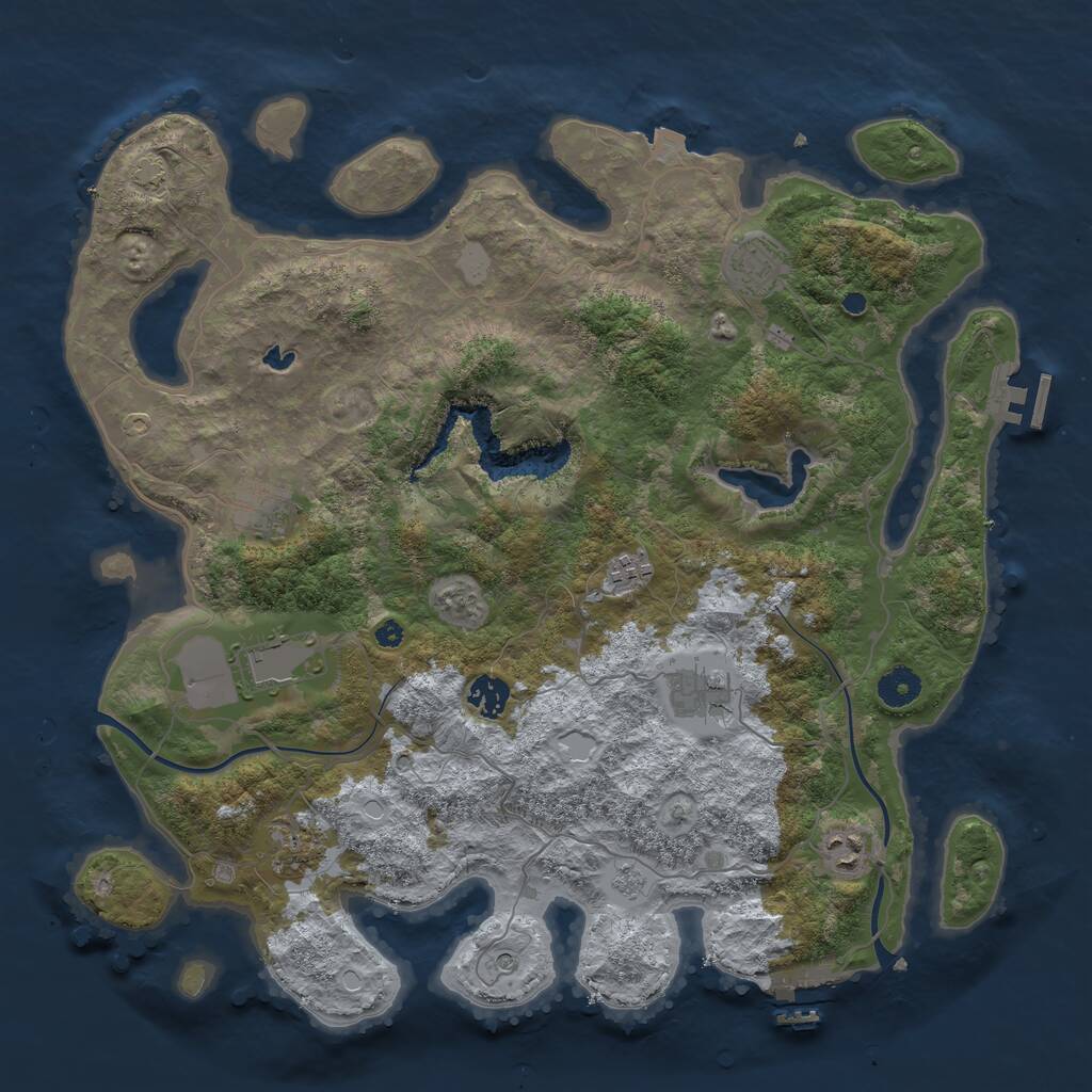 Rust Map: Procedural Map, Size: 4000, Seed: 514729335, 14 Monuments