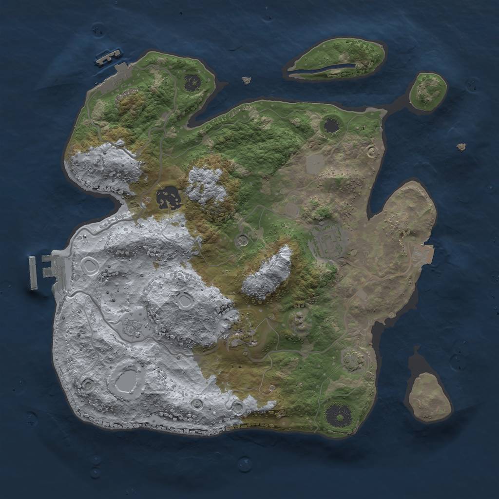 Rust Map: Procedural Map, Size: 3000, Seed: 899345, 11 Monuments