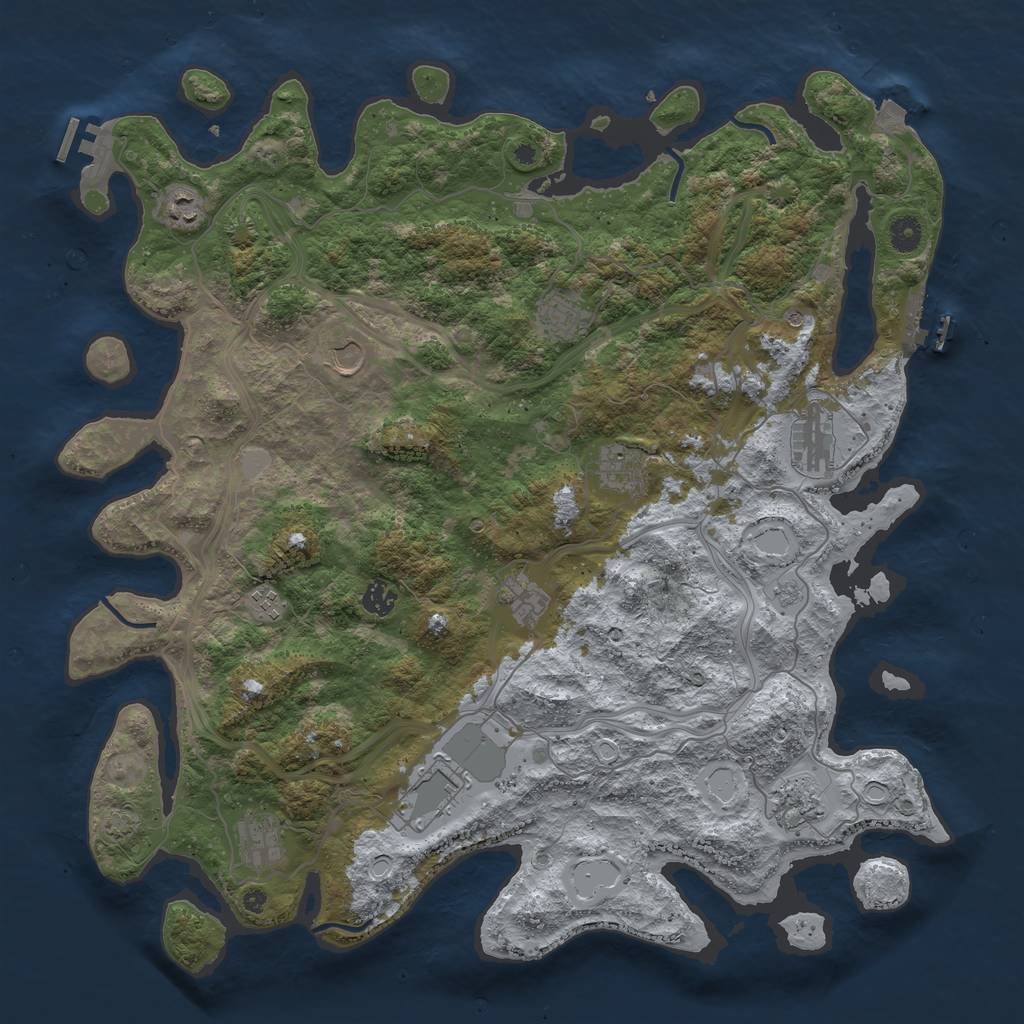 Rust Map: Procedural Map, Size: 4500, Seed: 10248192, 19 Monuments