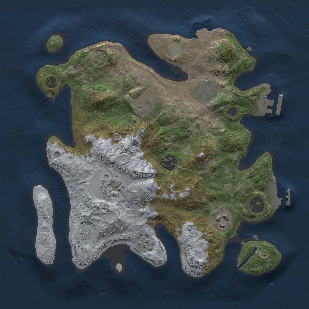 Rust Map: Procedural Map, Size: 3000, Seed: 14479, 13 Monuments