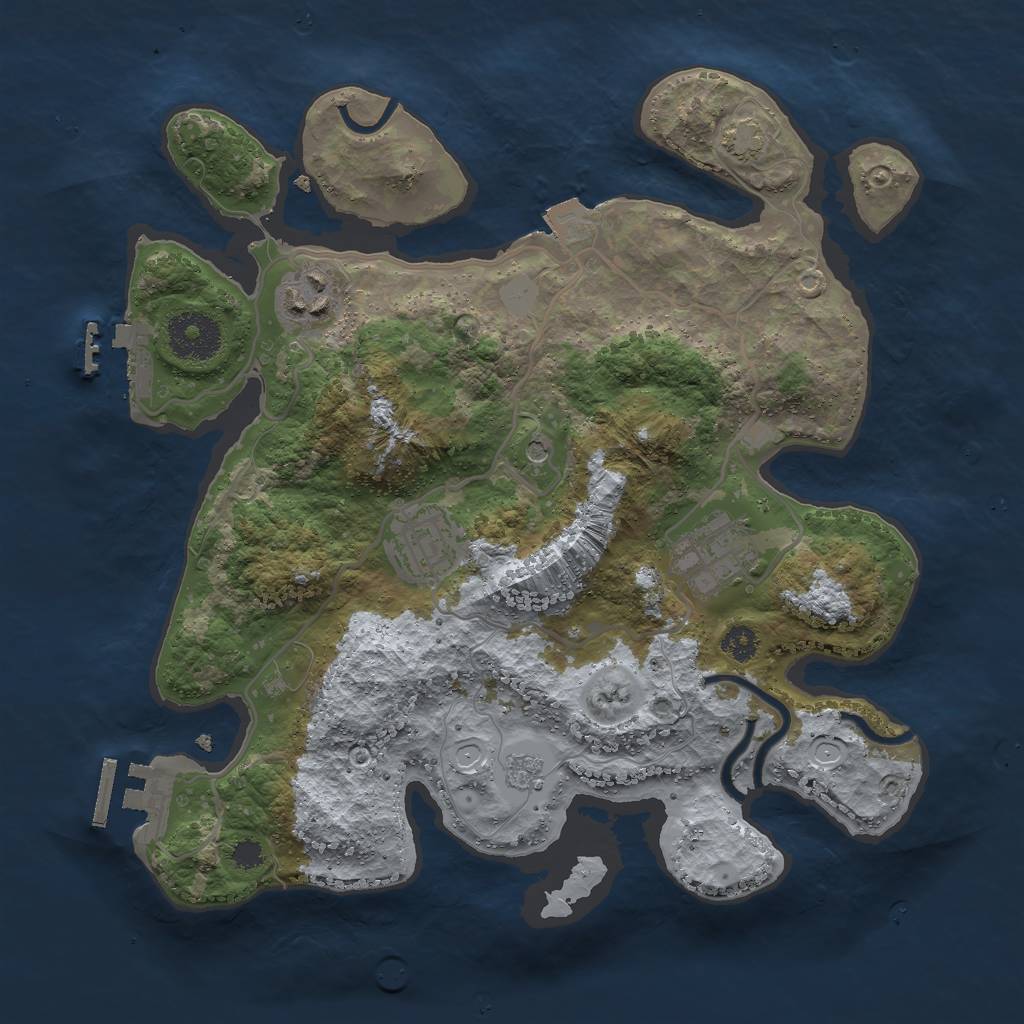 Rust Map: Procedural Map, Size: 3000, Seed: 28121972, 11 Monuments