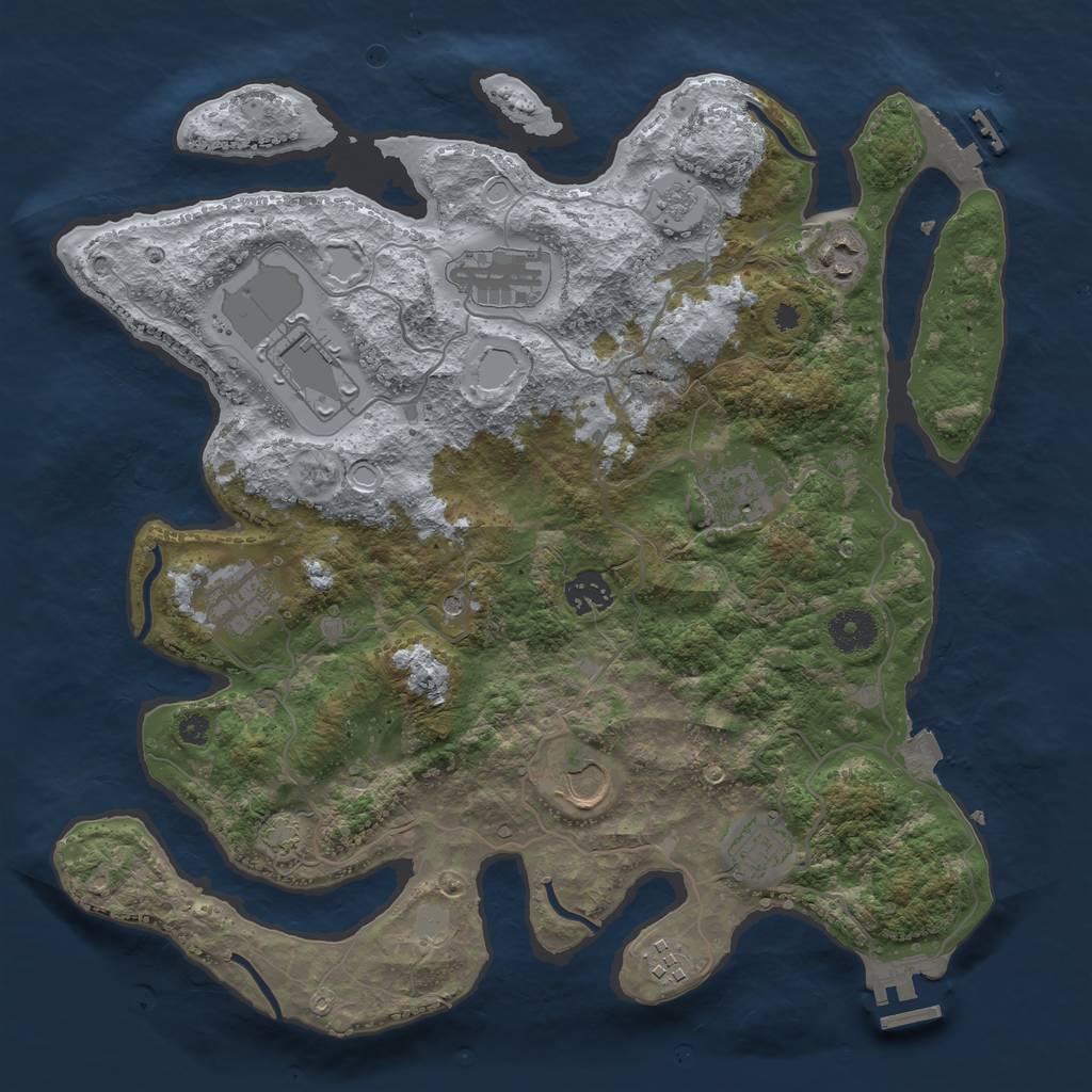 Rust Map: Procedural Map, Size: 3600, Seed: 22008, 17 Monuments