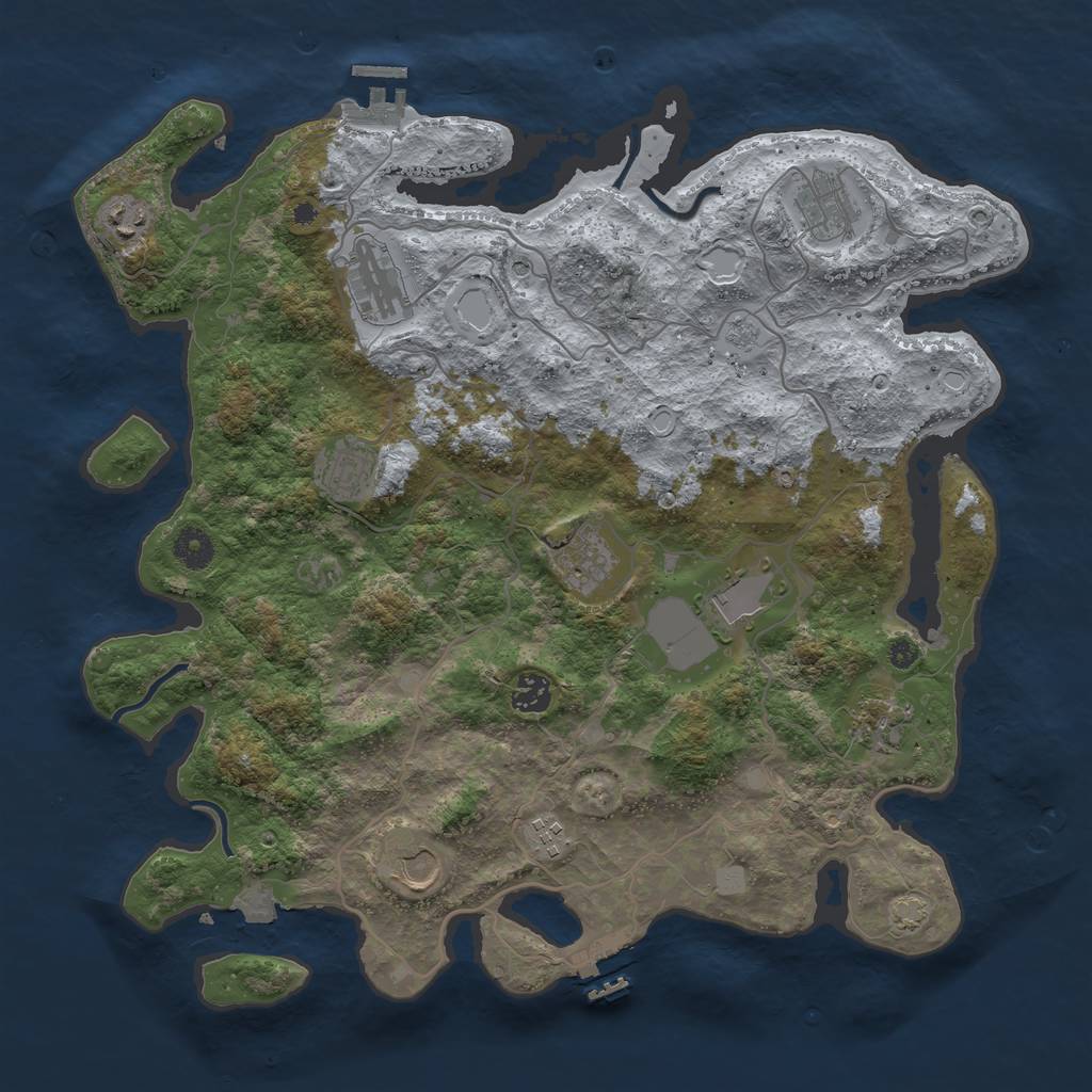 Rust Map: Procedural Map, Size: 4000, Seed: 1795118, 18 Monuments
