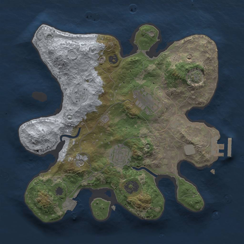 Rust Map: Procedural Map, Size: 2600, Seed: 8008, 9 Monuments