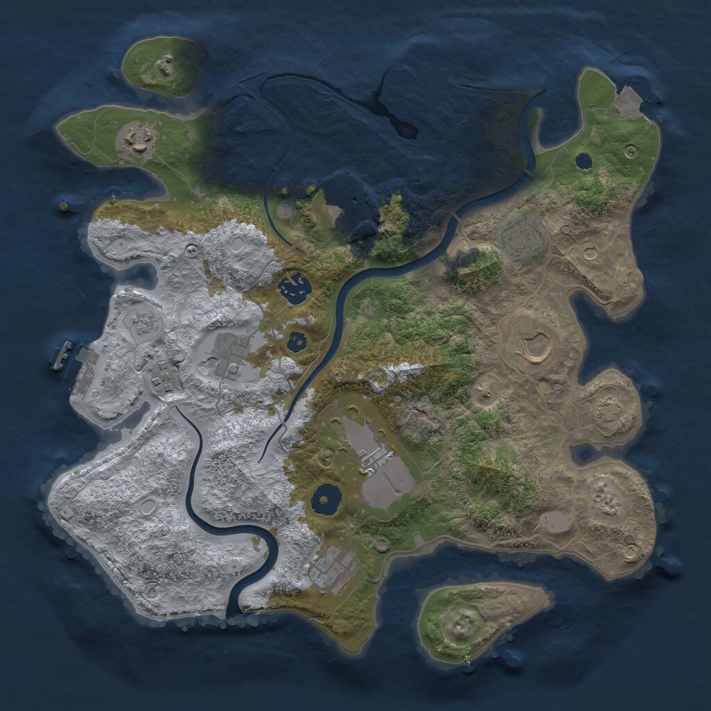 Rust Map: Procedural Map, Size: 3500, Seed: 475032036, 15 Monuments