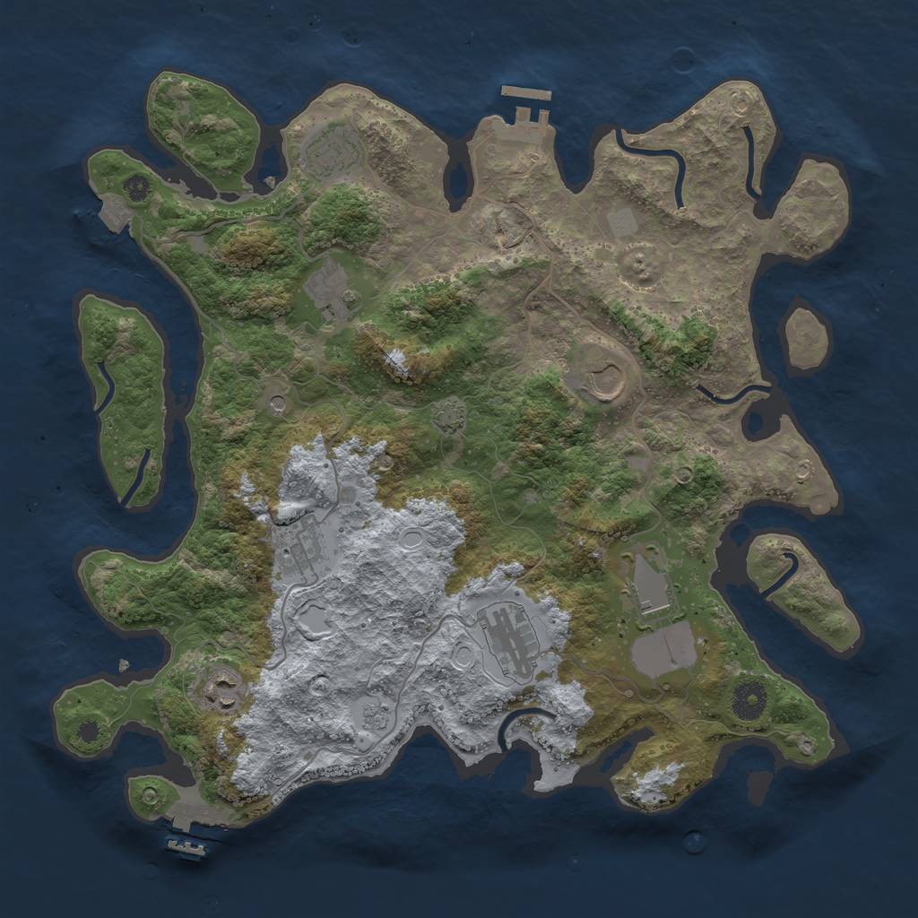 Rust Map: Procedural Map, Size: 3700, Seed: 318, 15 Monuments
