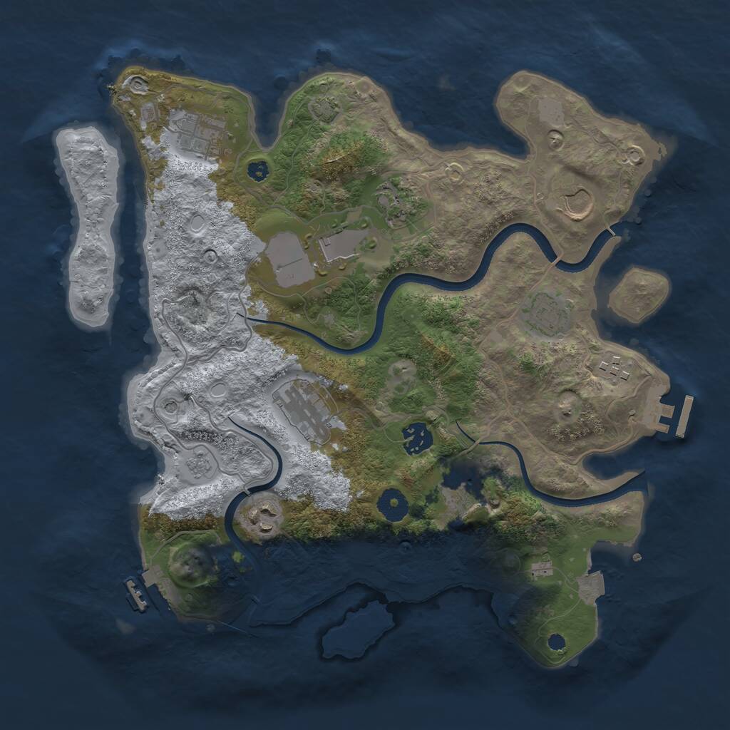 Rust Map: Procedural Map, Size: 3500, Seed: 97431954, 16 Monuments