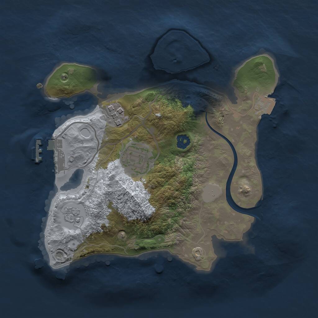Rust Map: Procedural Map, Size: 2200, Seed: 1310152344, 5 Monuments