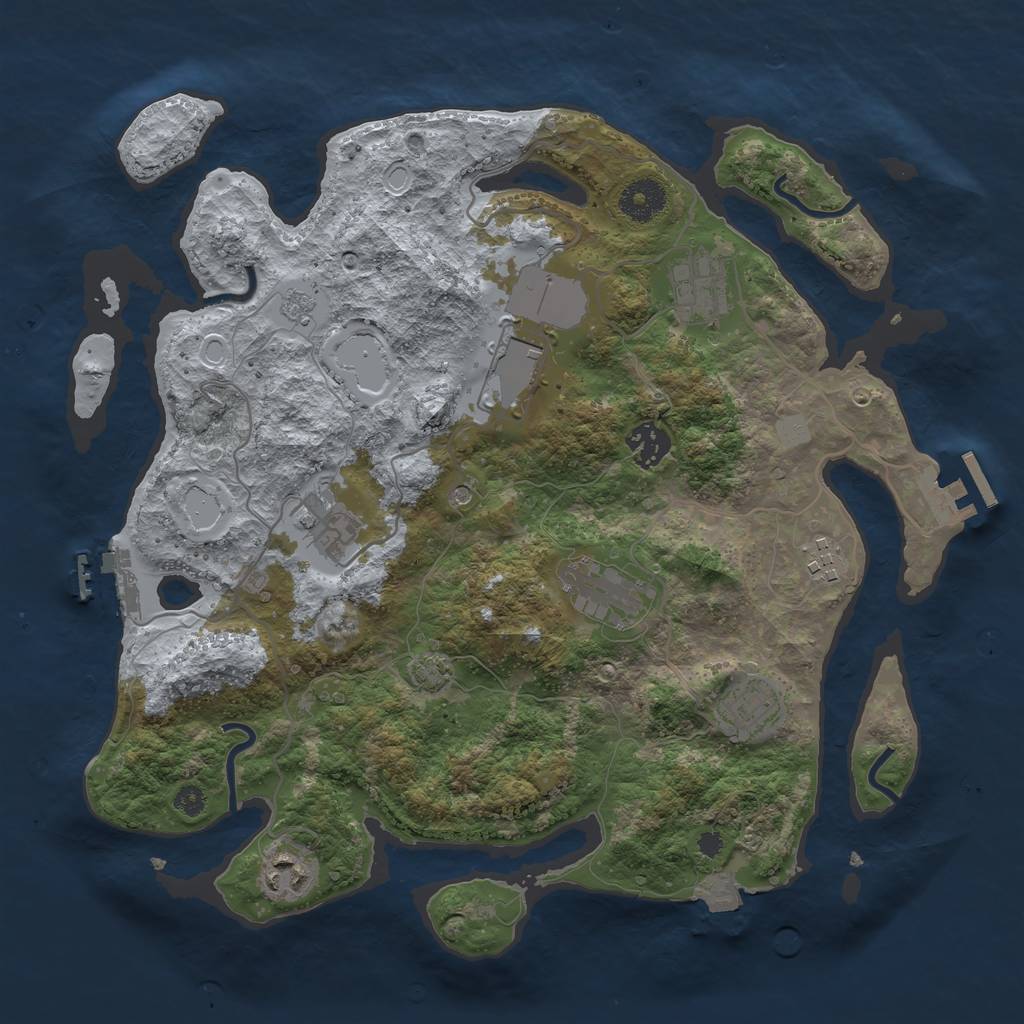 Rust Map: Procedural Map, Size: 3500, Seed: 1616501440, 16 Monuments