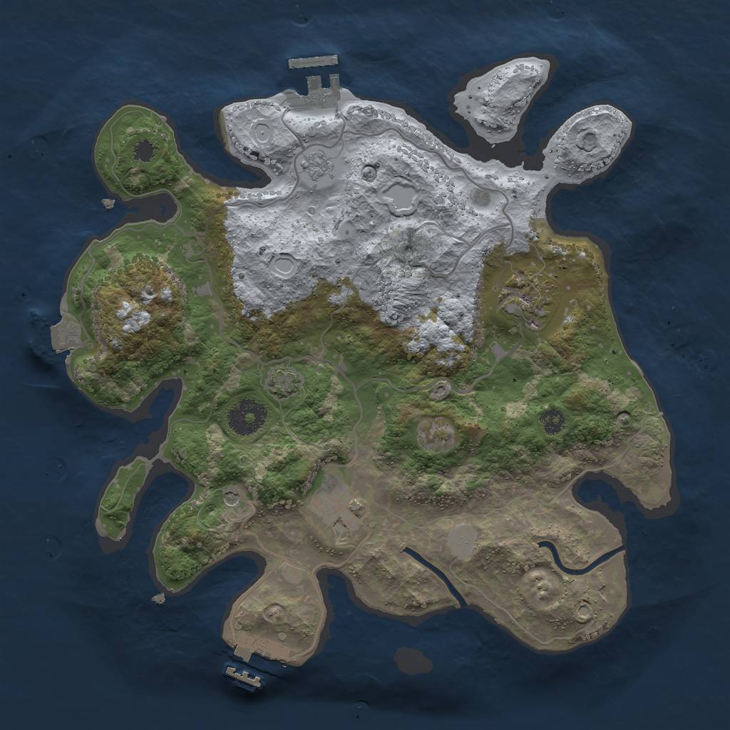 Rust Map: Procedural Map, Size: 3000, Seed: 1180863270, 10 Monuments