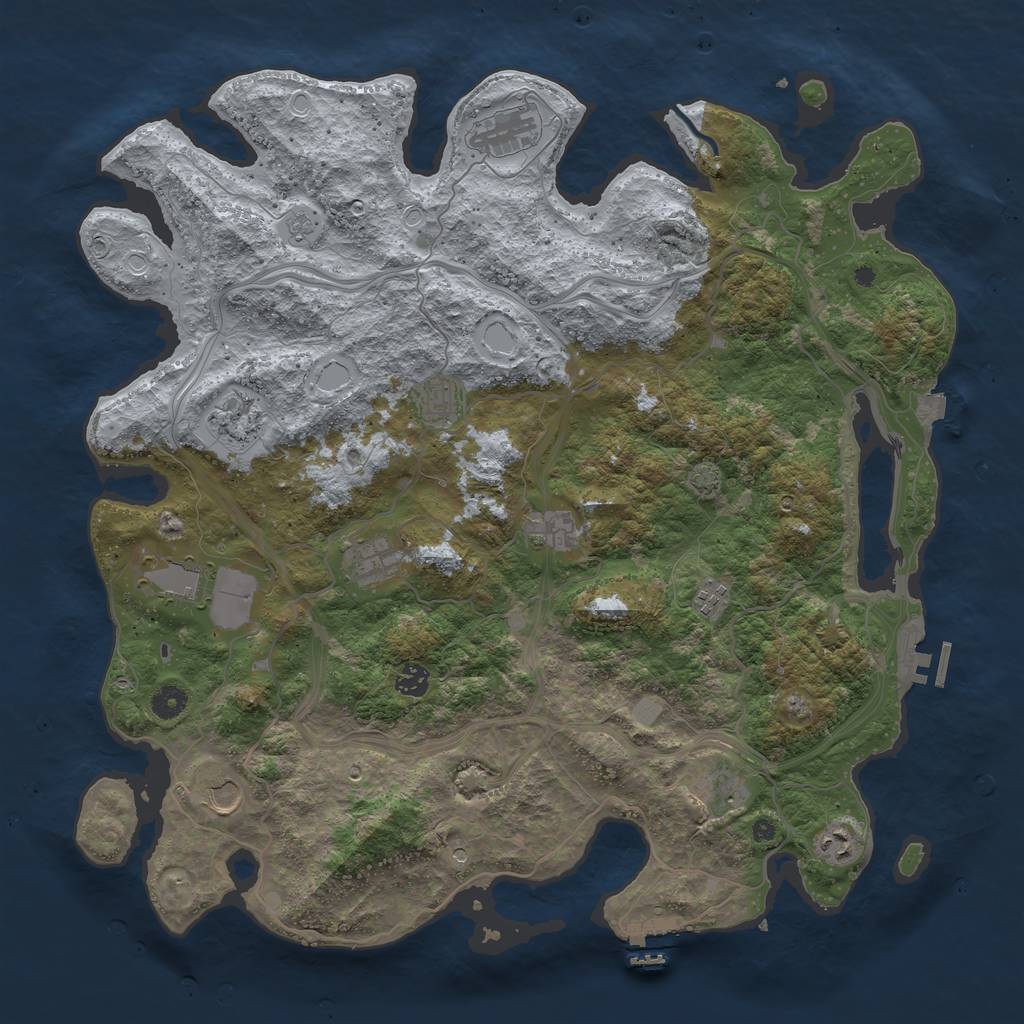 Rust Map: Procedural Map, Size: 4500, Seed: 815726199, 19 Monuments