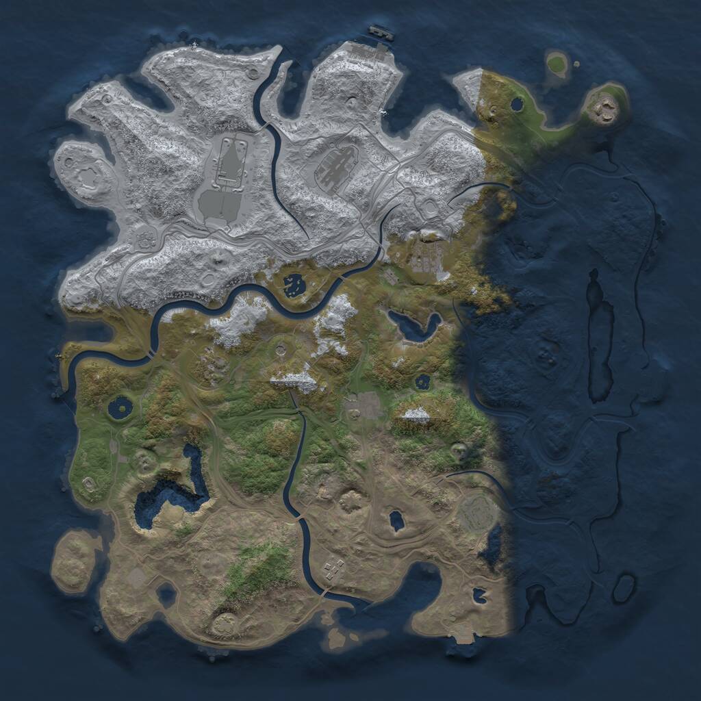 Rust Map: Procedural Map, Size: 4500, Seed: 815726199, 15 Monuments