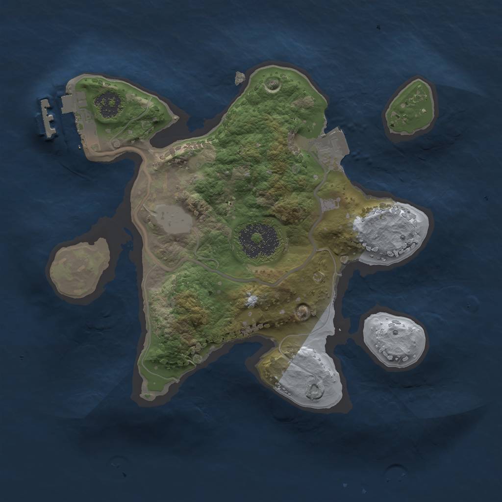 Rust Map: Procedural Map, Size: 2000, Seed: 10740656, 4 Monuments