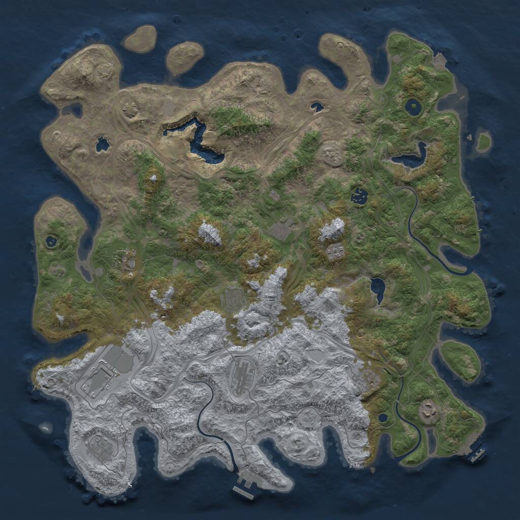 Rust Map: Procedural Map, Size: 4750, Seed: 24003050, 16 Monuments