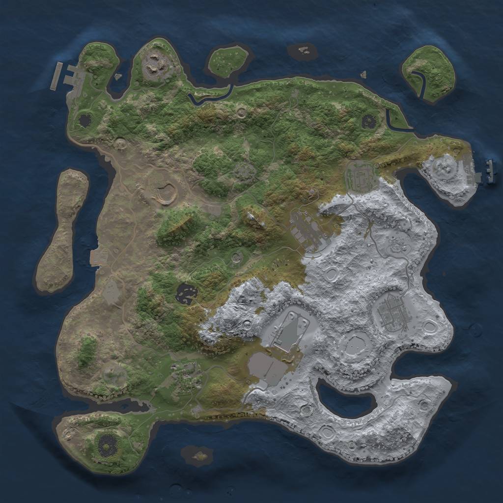 Rust Map: Procedural Map, Size: 3500, Seed: 1538556492, 16 Monuments